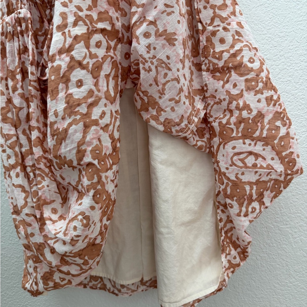 Joie Limited Edition Floral Tiered Maxi Dress - Tan and Cream, Size Medium - Picture 6 of 11